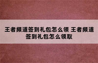 王者频道签到礼包怎么领 王者频道签到礼包怎么领取